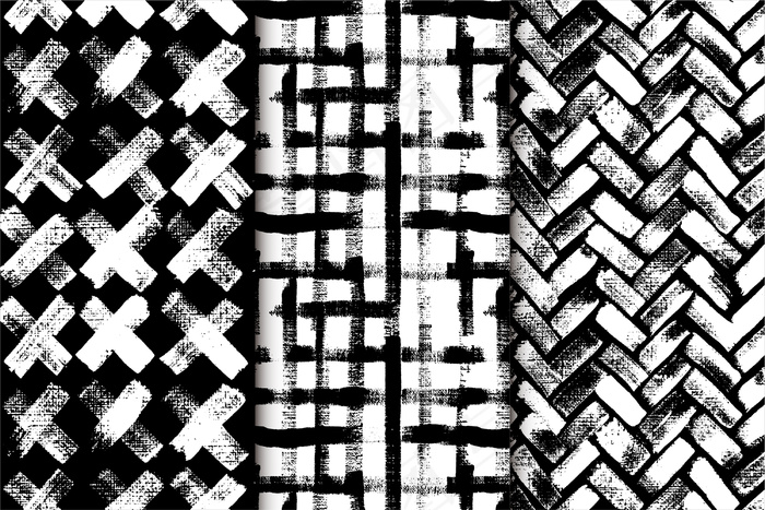 黑白抽象手绘图案