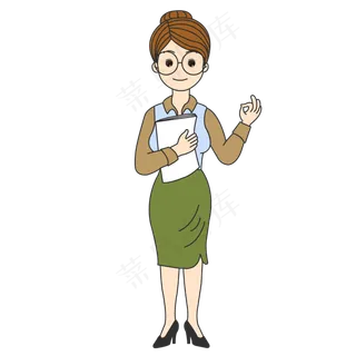 手绘矢量教师节老师卡通形象