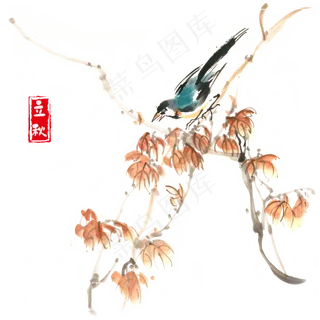 立秋黄叶与小鸟 立秋黄叶与小鸟