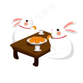 中秋节兔子吃月饼