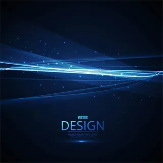 明亮的蓝色波浪背景与灯光