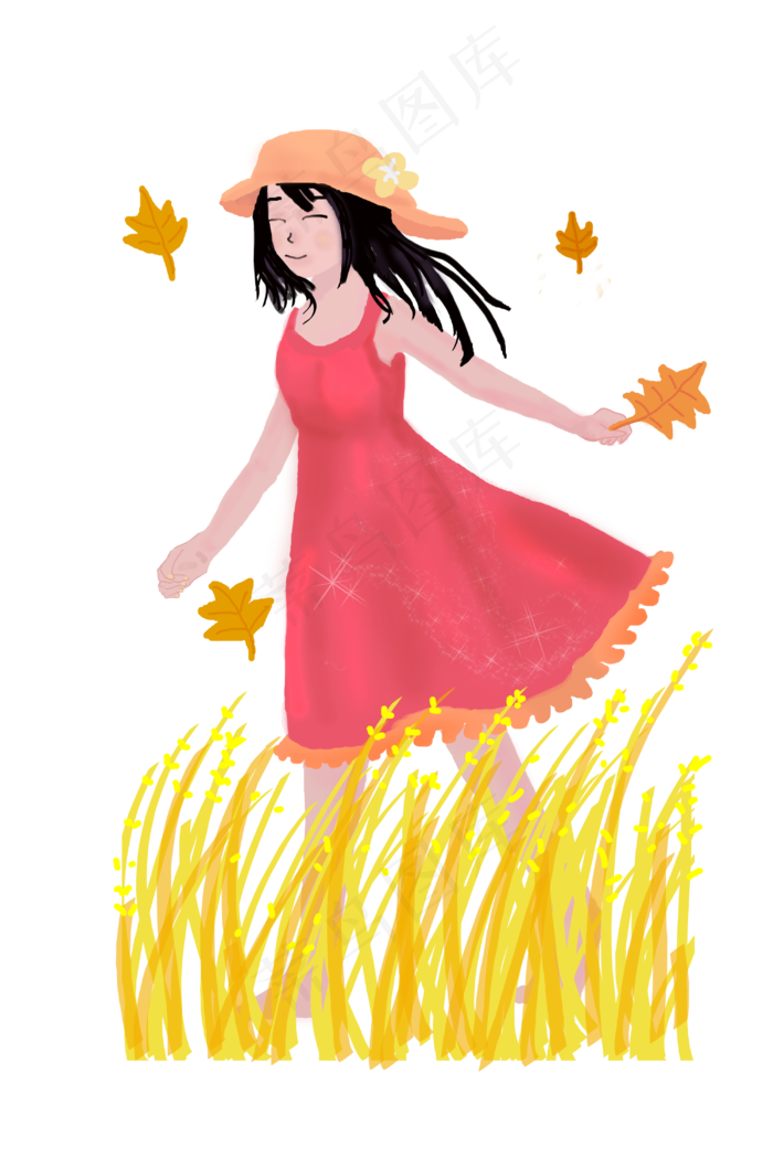 立秋秋季站在麦穗中的少女(3000X4500(DPI:119))psd模版下载