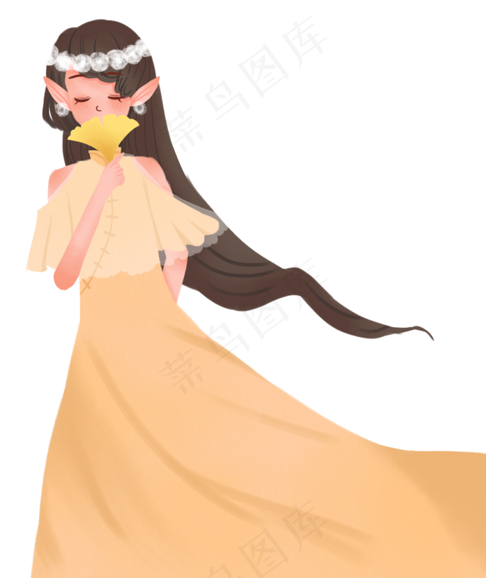 银杏叶女孩(2268X2696(DPI:96))psd模版下载