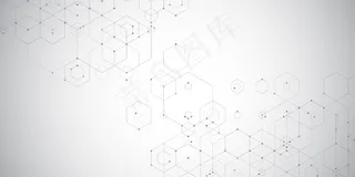 六边形设计的抽象技术横幅banner