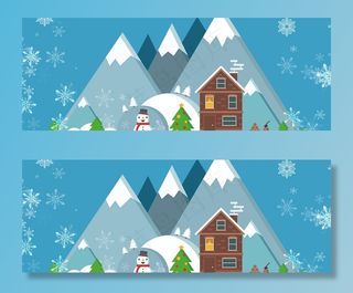 简约圣诞节卡通banner