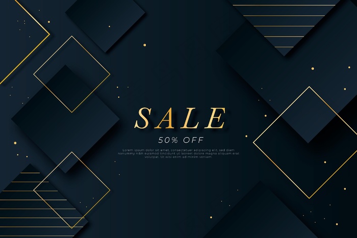 豪华金色几何形状销售背景