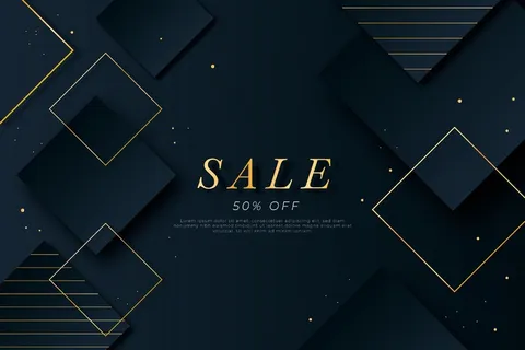 豪华金色几何形状销售背景