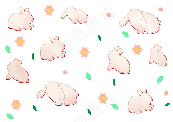 中秋节玉兔底纹(3508X2480(DPI:299))psd模版下载