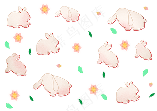 中秋节玉兔底纹