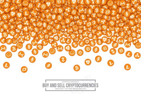 买卖加密货币概念矢量图