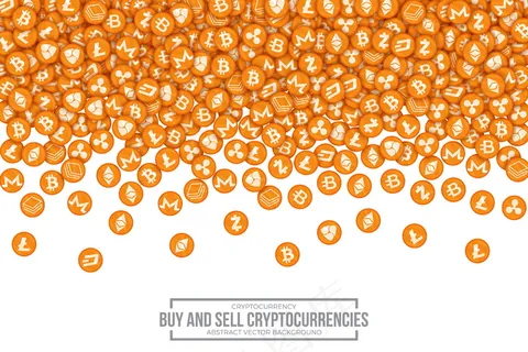 买卖加密货币概念矢量图