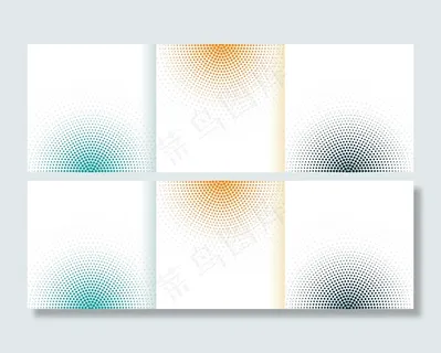 抽象的半色调白色背景设置为三种颜色