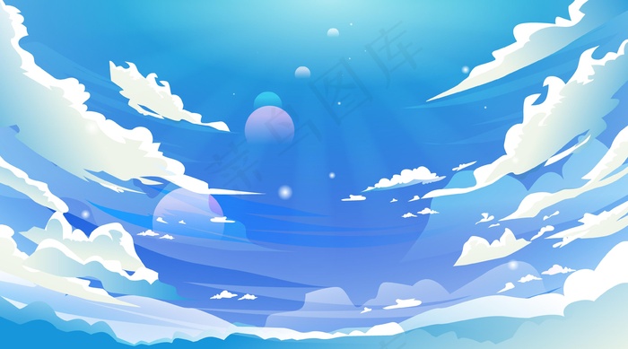 天空-视频会议背景eps,ai矢量模版下载