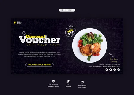 食品菜单和餐厅礼品券模板