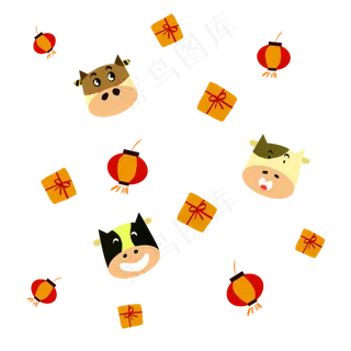 可爱牛年礼物底纹