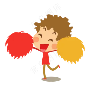 国庆节手绘卡通国庆欢度小孩