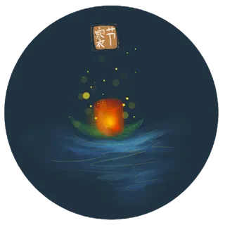 寒衣节水上的红色河灯