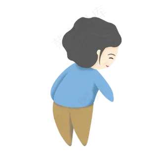 重阳节手绘老奶奶人物背影设计可