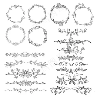 手绘装饰元素和框架