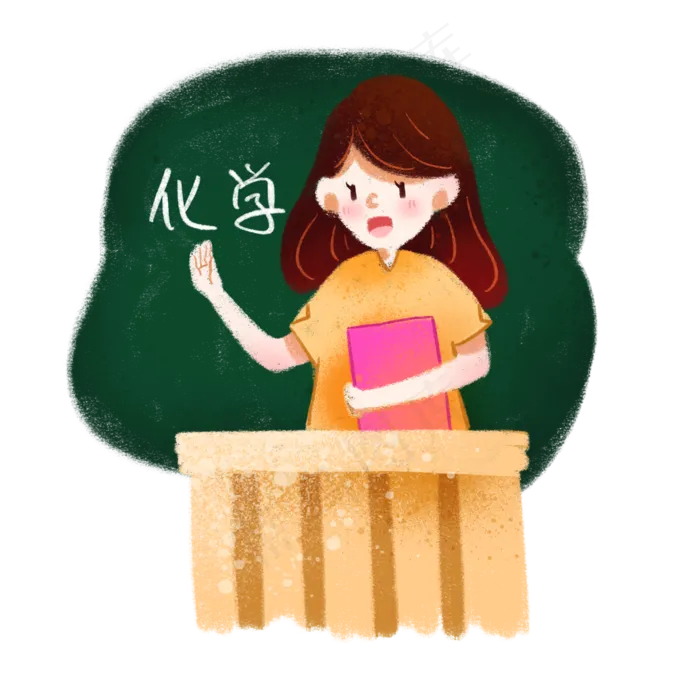 小清新蜡笔风在黑板前讲课的化学(2000X2000(DPI:350))psd模版下载