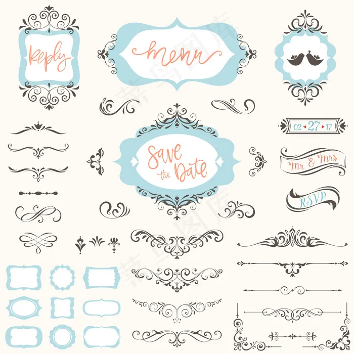 花纹 底纹 边框eps,ai矢量模版下载