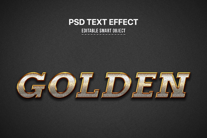 金色3d文字风格效果psd模版下载