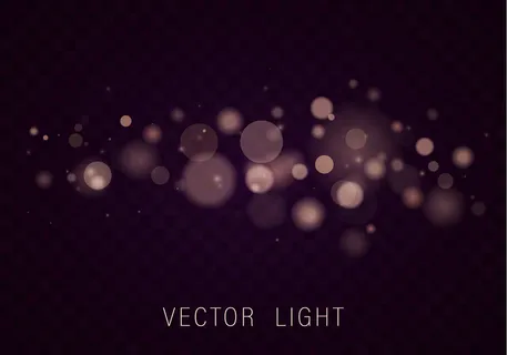 黄色金色灯光抽象发光的(bokeh)散景灯光效果隔离在透明背景上。喜庆的紫色和金色发光背景。概念。模糊的灯光框。