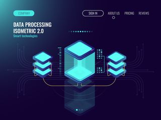 数字科学概念、服务器机房、云存储、数据交换、计算机内存