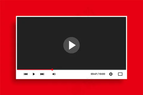 现代平面风格干净的白色视频播放器模板