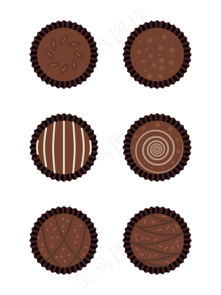 扁平简约卡通七夕情人节巧克力元