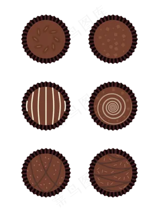 扁平简约卡通七夕情人节巧克力元