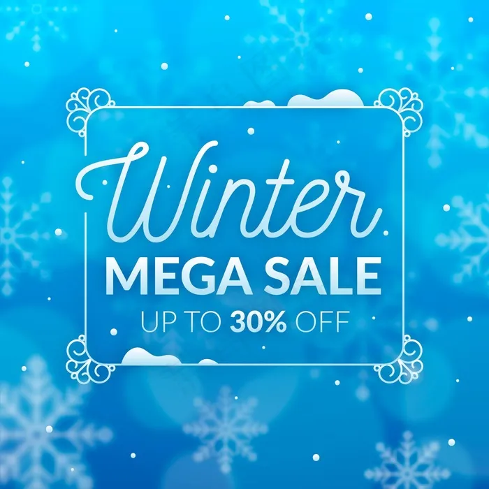 模糊的冬季特卖eps,ai矢量模版下载