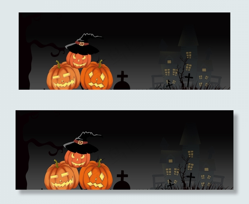 万圣节简约南瓜恶魔蓝色banner