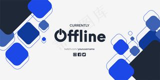 当前离线社交媒体背景，带有抽象的蓝色形状