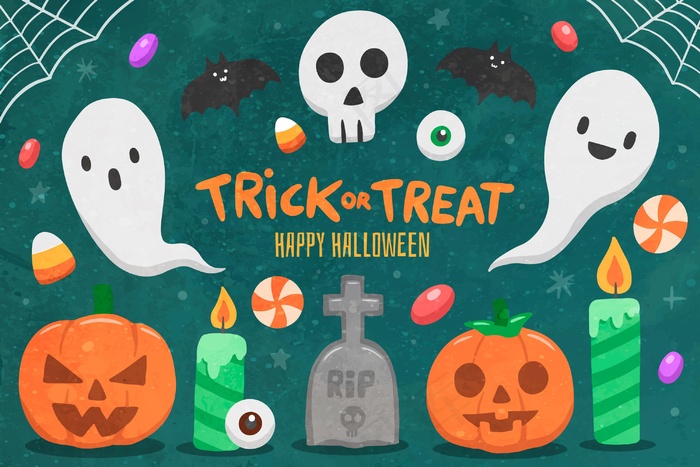 万圣节背景水彩