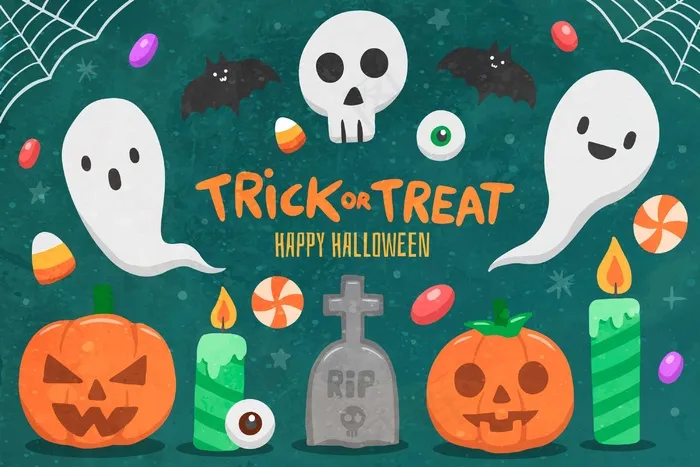 万圣节背景水彩eps,ai矢量模版下载