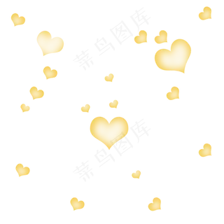 爱心漂浮黄色金色爱心电商双十一