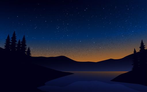 星空中宁静的夜景插图