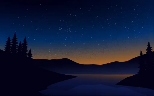 星空中宁静的夜景插图 星空中宁静的夜景插图