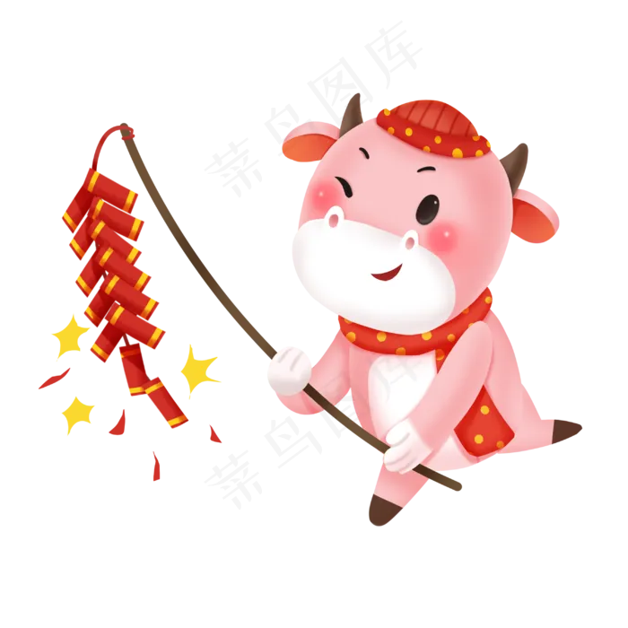 牛年新春放鞭炮(3000X3000(DPI:300))psd模版下载