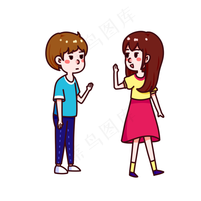 情人节男生女生依依不舍