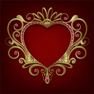 椭圆形婚礼框架，金色边框，角线花卉