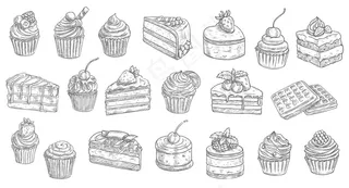 蛋糕和芝士蛋糕，糕点甜点和甜食