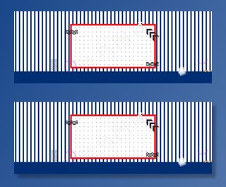 彩色孟菲斯几何竖潮货女装电商banner