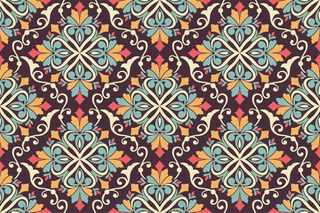 阿拉伯风格的花卉无缝图案背景。阿拉伯花纹图案。东方民族装饰品。优雅的背景纹理。