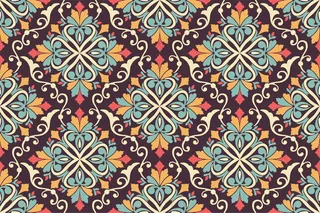 阿拉伯风格的花卉无缝图案背景。阿拉伯花纹图案。东方民族装饰品。优雅的背景纹理。