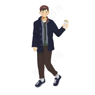 卡通秋天帅气男生免扣素材