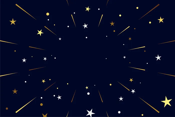 闪闪发光的金色星星五彩纸屑爆裂背景eps,ai矢量模版下载