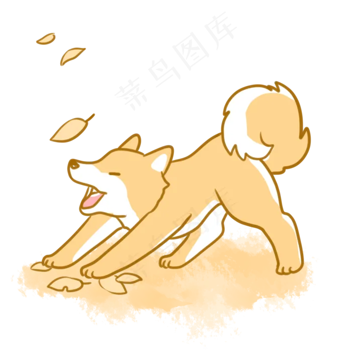 柴犬与落叶(2100X2100(DPI:300))psd模版下载