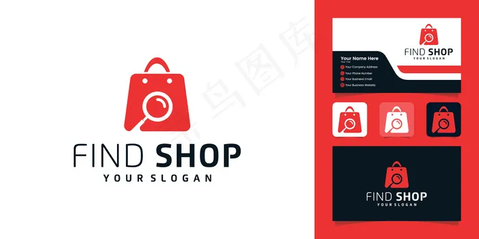 寻找商店标志模板和名片eps,ai矢量模版下载